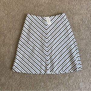 NWT Banana Republic Blue and White Midi A-Line Striped Skirt Lined, Zip, size  4